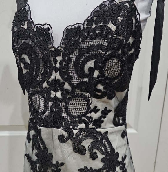 Dolls Kill Unholy Kindred Spirits Black White Lace Mini DressTiered Tulle Skirt - Picture 9 of 16